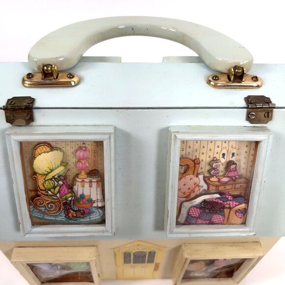 Vintage 1970s Holly Hobby Coquette Cottagecore Wooden Dollhouse Purse Handbag - Picture 10 of 11